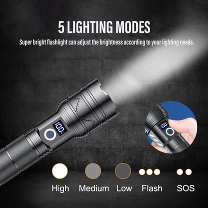 Rechargeable Zoomable LED Flashlight